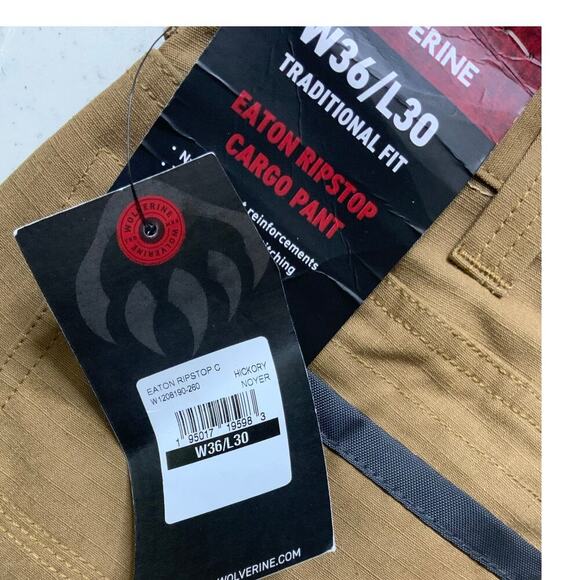 Wolverine Cargo Pants Mens 36X30 Eaton Ripstop Traditional Fit Work Workwear NWT - Picture 12 of 12
